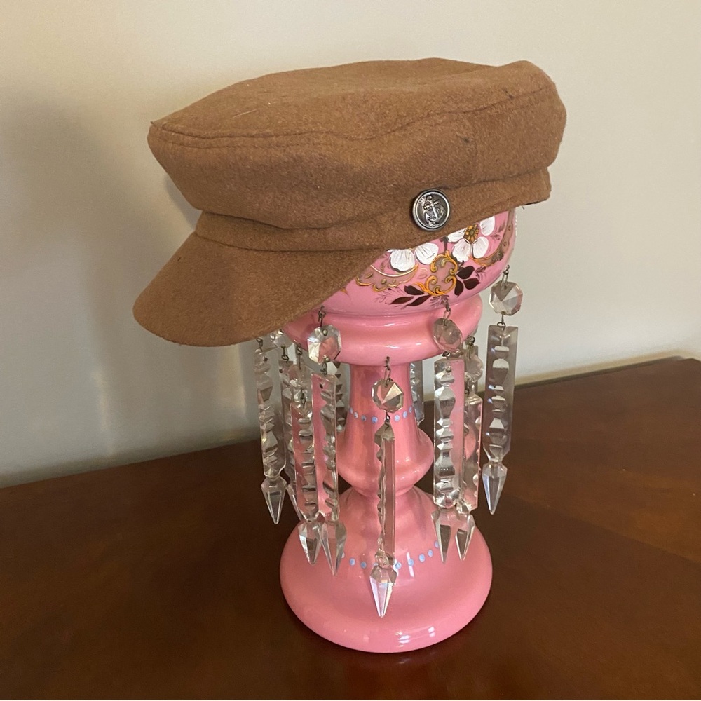 Live& Ique brown or adjustable strap newsboy hat wool